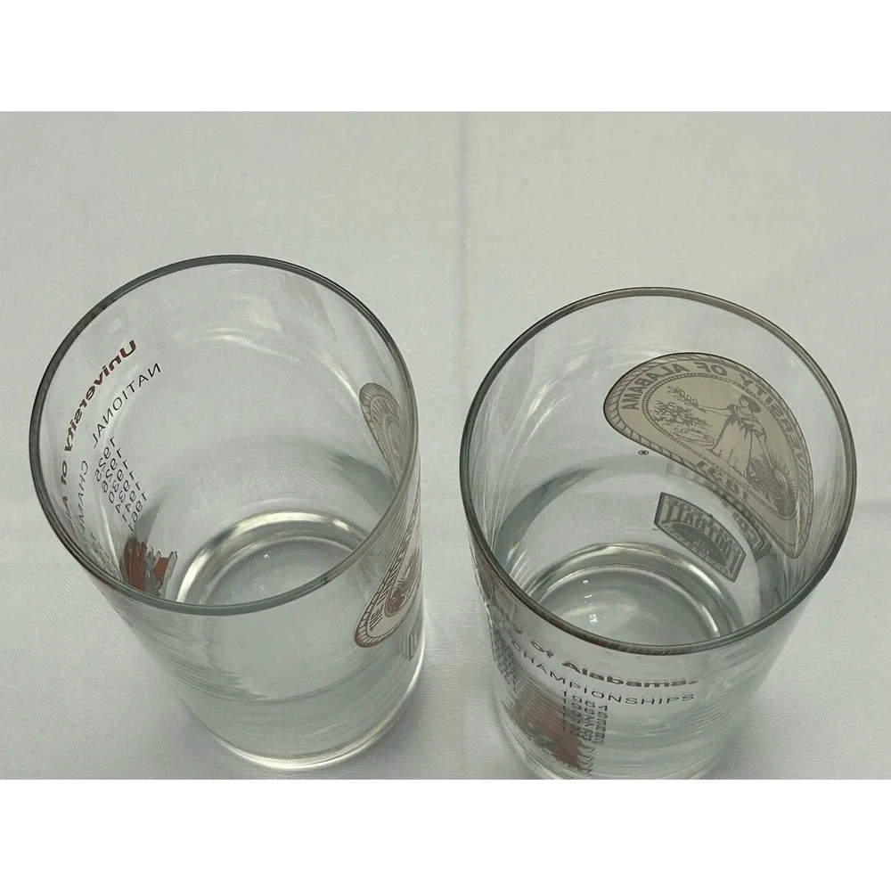 VTG 1994 University of Alabama National Championships Crimson Tide Glasses Set 2